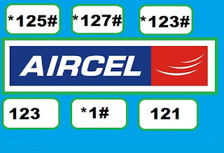 Aircel ALL USSD Codes List with details
