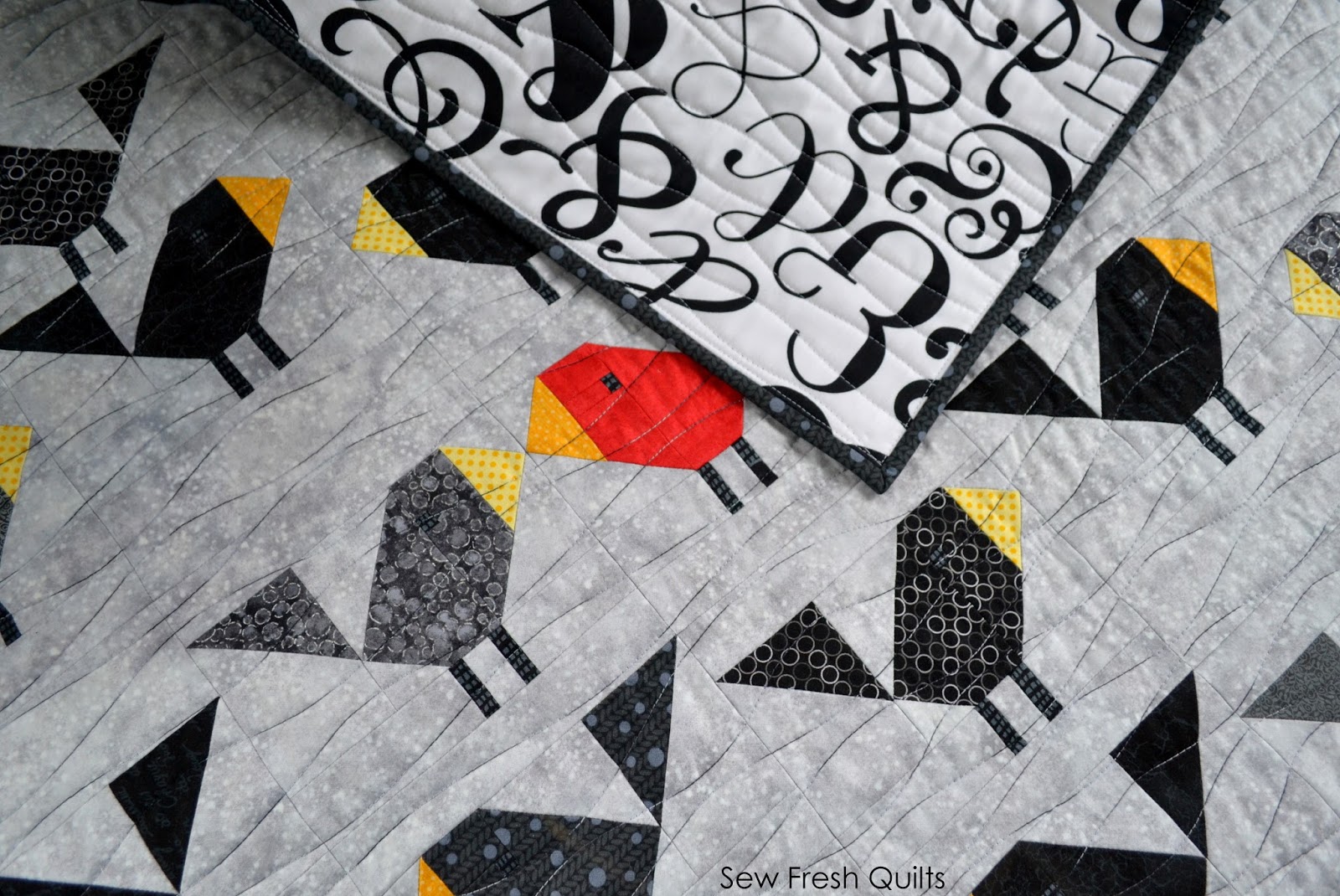 Sew Fresh Quilts Black Birds baby quilt
