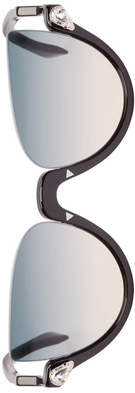 Fendi Blink Half-Rim Crystal Cat-Eye Sunglasses