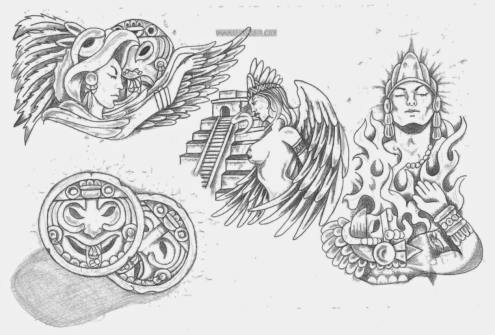 plantillas de tatuajes aztecas