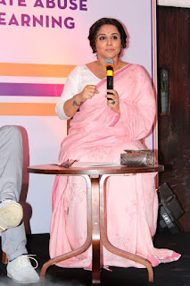 Actress Vidya Balan Stills At Launch Of Rahul In Pink Saree