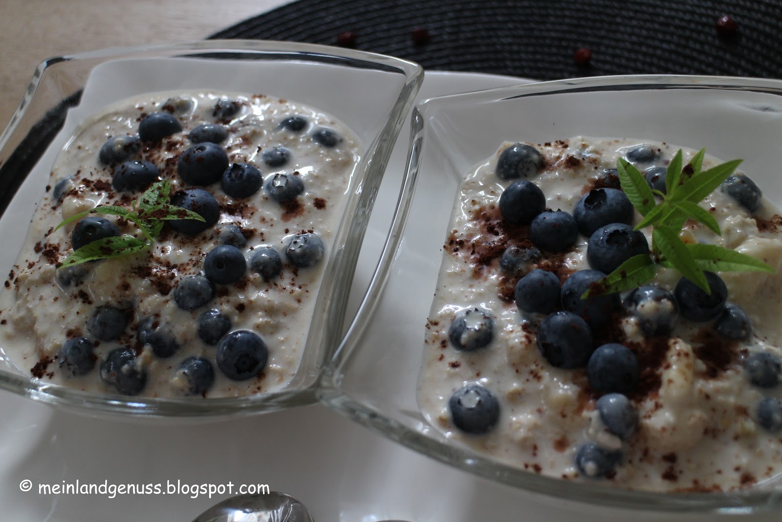 mein Land und Gartengenuss : Birchermüsli mit Heidelbeeren