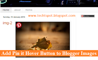 How to Add Pin it Hover Button to Blogger Images