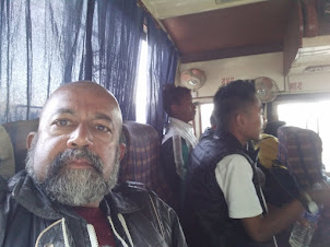 Inside the bus on the road journey from Kohima to Mon.