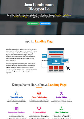 landing page blogspot
