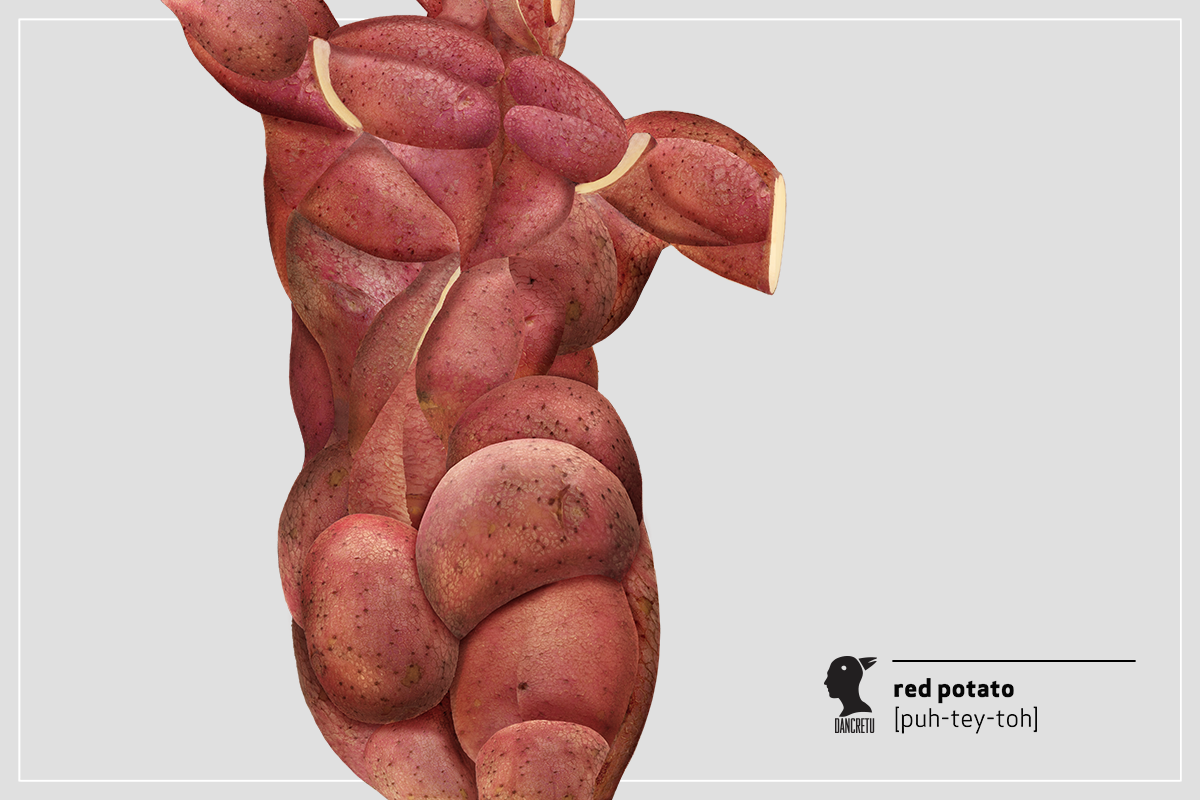 02-Back-Body-Red Potato-Dan-Cretu-Human-Anatomy-with-Food-Art-Sculptures-www-designstack-co