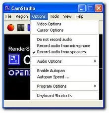camstudio- options tab in camstudio - free screen recorder software