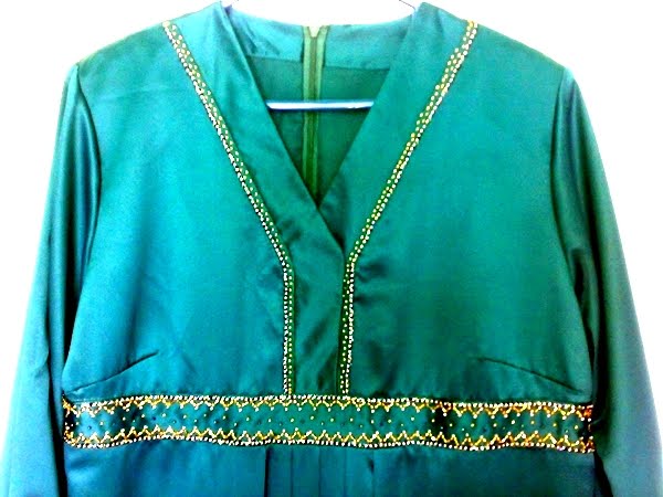 gambar gamis brokat pengantin hijau