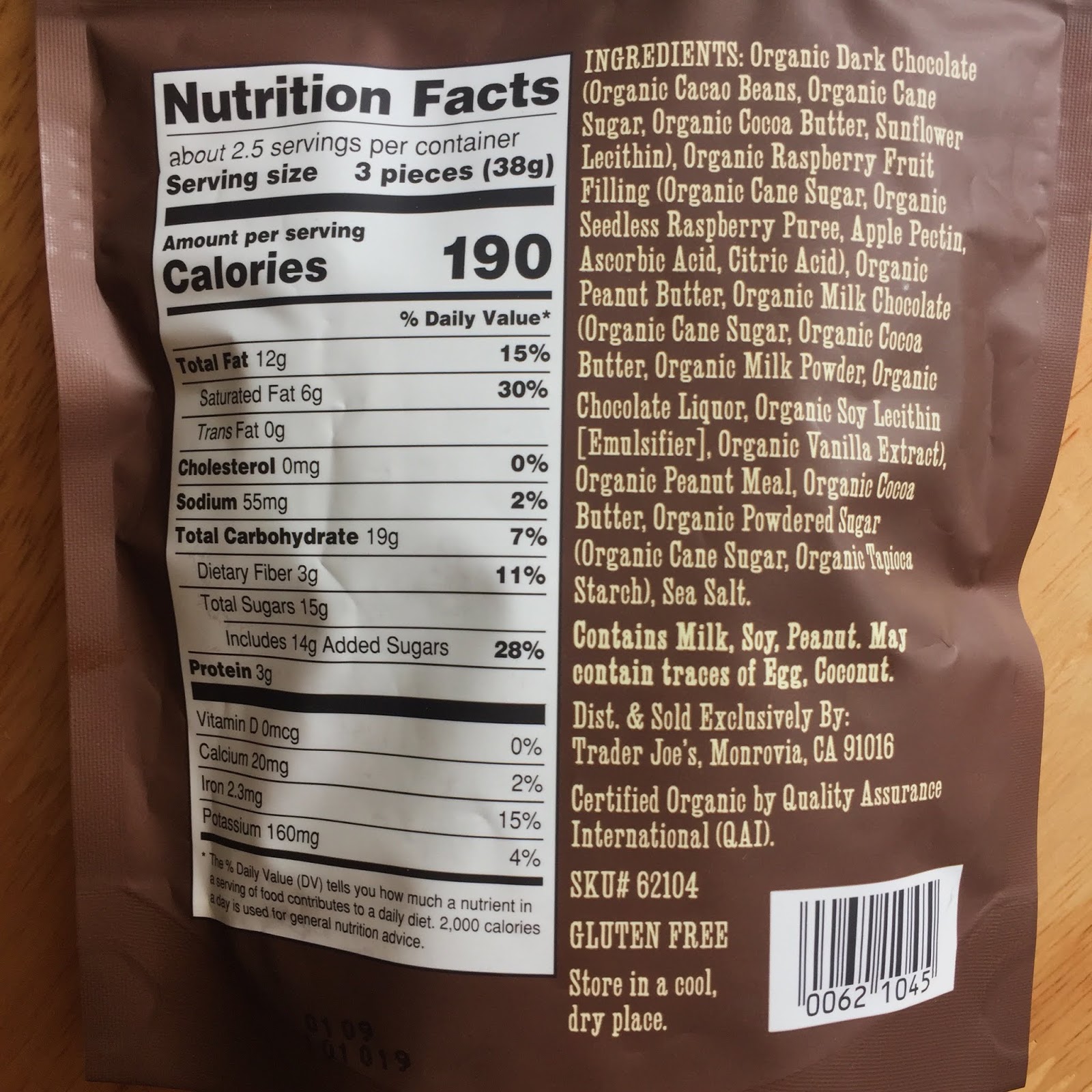 Trader Joe's Organic Dark Chocolate PB&J Minis