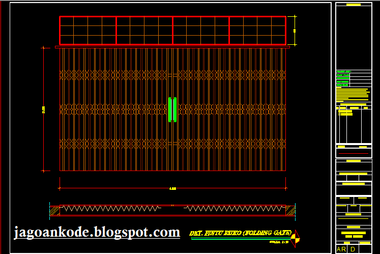  Detail  Pintu  Ruko Folding Gate Autocad File Dwg  