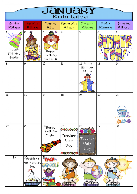 SPS Superstars January Calendar