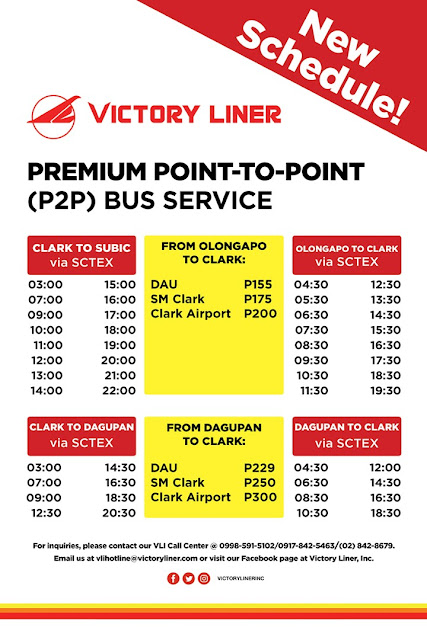 victory liner clark p2p bus fare victory liner clark p2p bus schedule