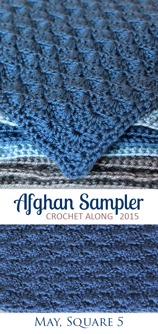 Solid Scallop: Square 5 (May) of the 2015 Afghan Sampler -- Crochet along and have a finished blanket at the end of the year! | The Inspired Wren