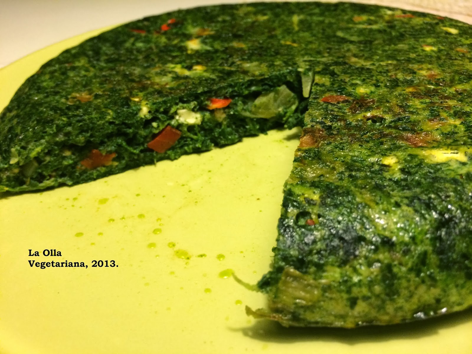 La Olla Vegetariana Tortilla de espinacas y queso Feta.