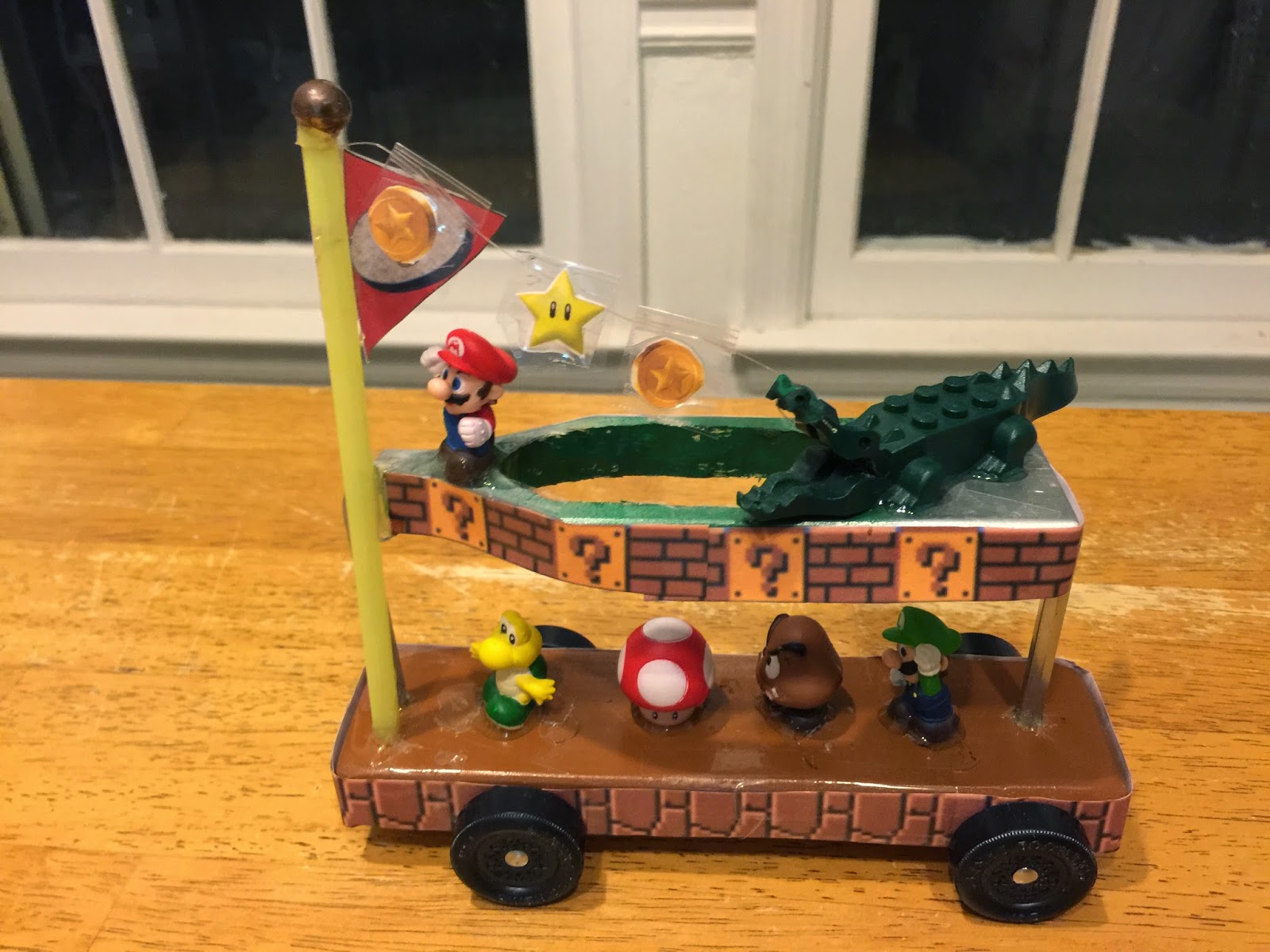 Good Knight Times Carson's Pinewood Derby Super Mario Brothers Car