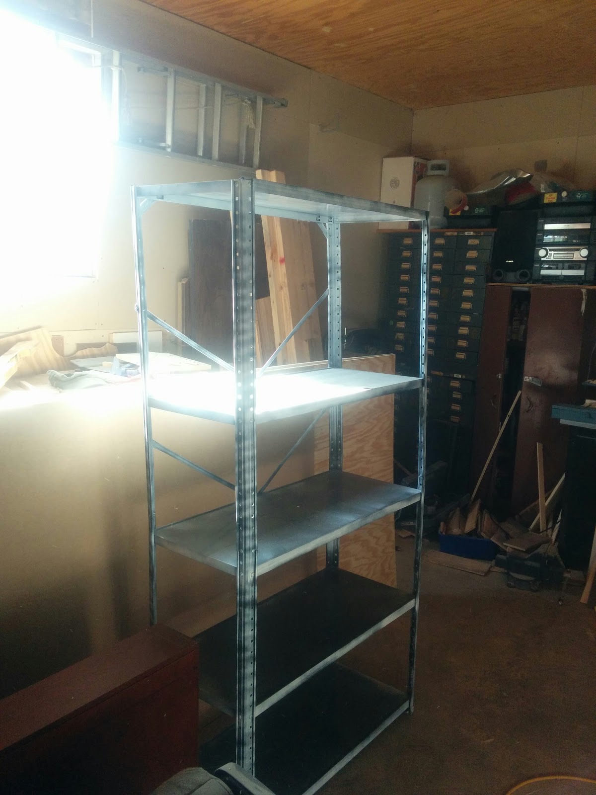 Metal Storage Shelf Redo Our House, Can You Paint Metal Shelves