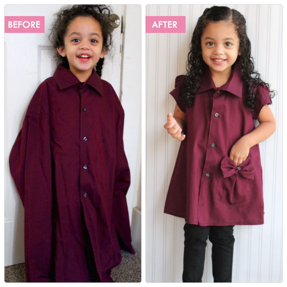 15 Creative Ways To Repurpose Men's Shirt Into Little Girl's Dress Do
