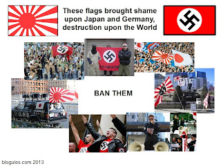 Rising Sun and Nazi Swastika flags