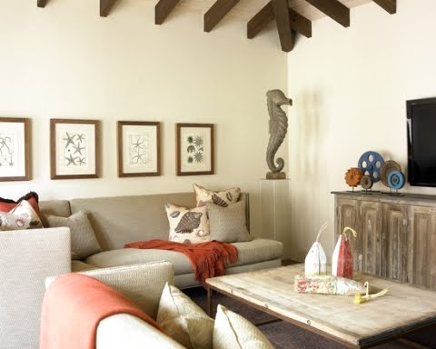 Weathered Wood Coffee Table Idea for a Coastal Living Room Design