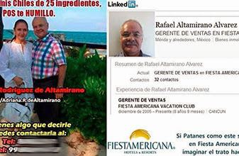 Expediente #LadyChiles: exhiben tortuoso pasado de Adriana Rodríguez y esposo; Rafael Altamirano supuesto gerente de ventas del Fiesta Americana