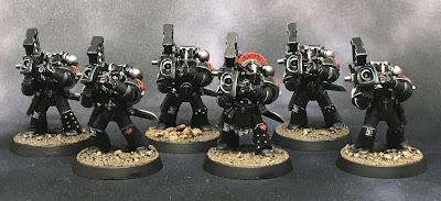 1st Legion Dark Angels Calibanite Heavy Support  Squad with missile launchers