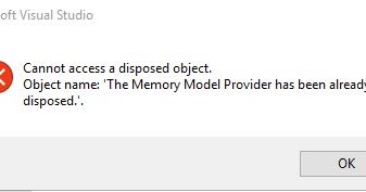Alfasith Ax: Cannot Access A Disposed Object, Object Name 'Memory Model  Provider Has Been Already Disposed