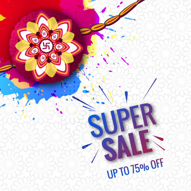 Beautiful festival Raksha Bandhan super sale concept Free Vector