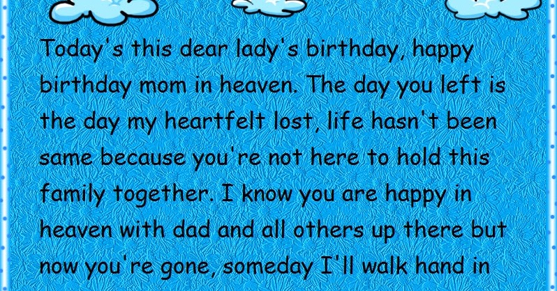 happy bday to my mom in heaven