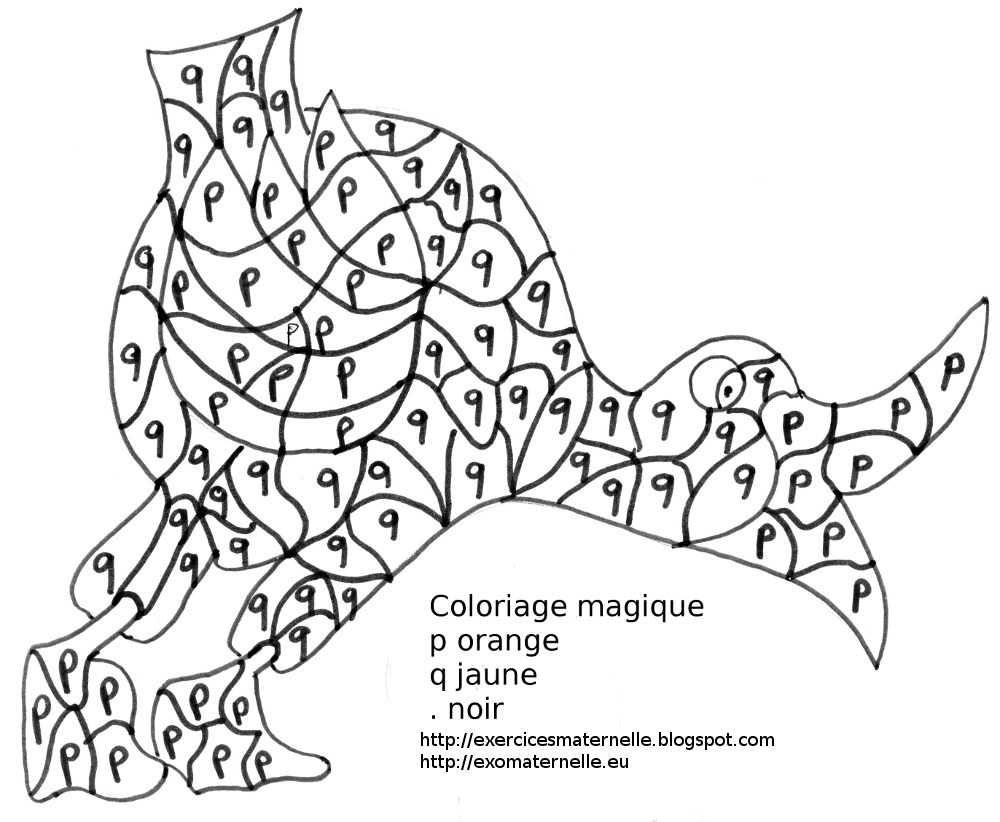 Maternelle: Coloriage magique : un canard