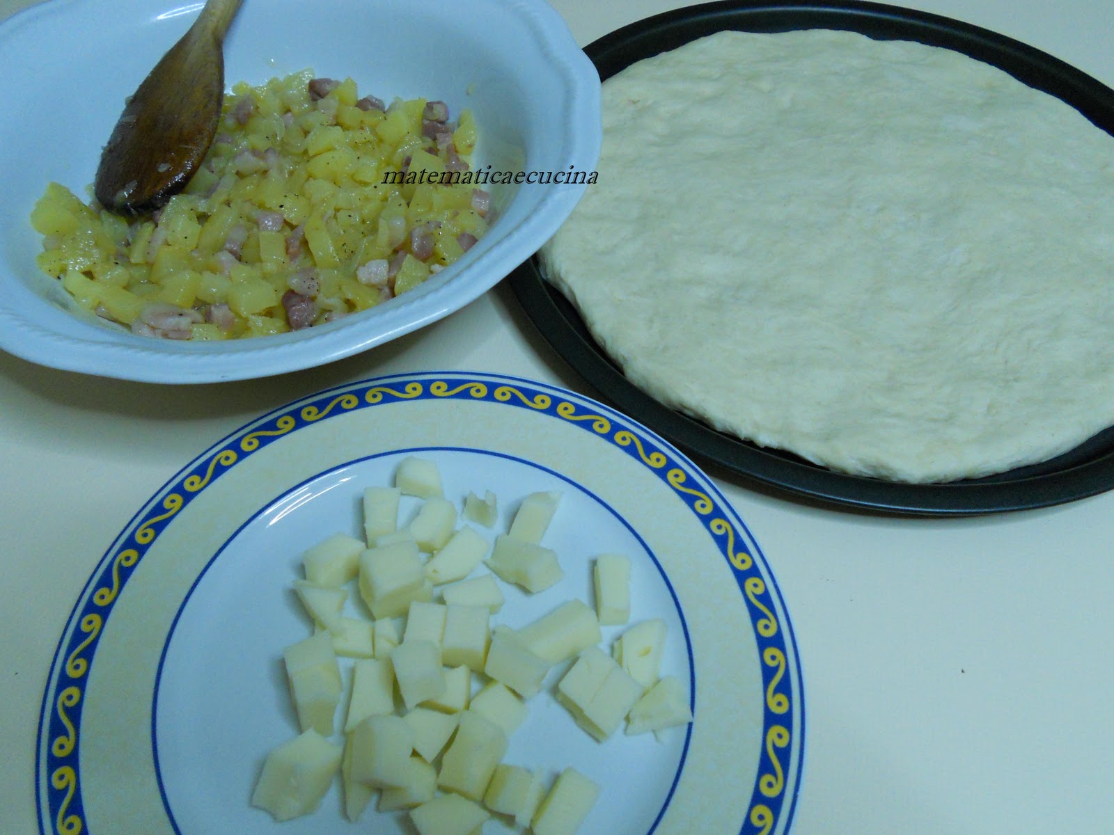 mtematicaecucina Pizza con Pancetta e Patate