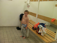 changing for swimming lesson