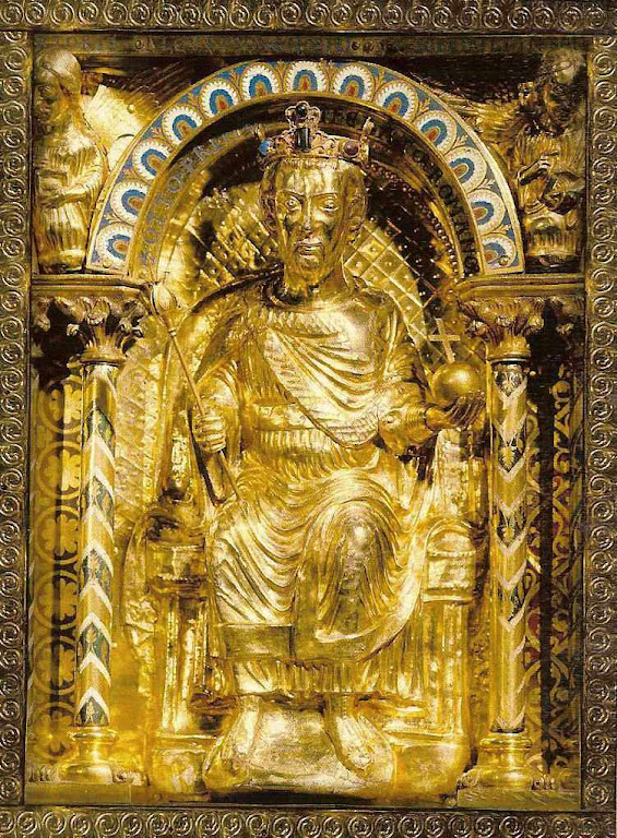 Othon I representado no sarcófago de Carlos Magno, Aachen