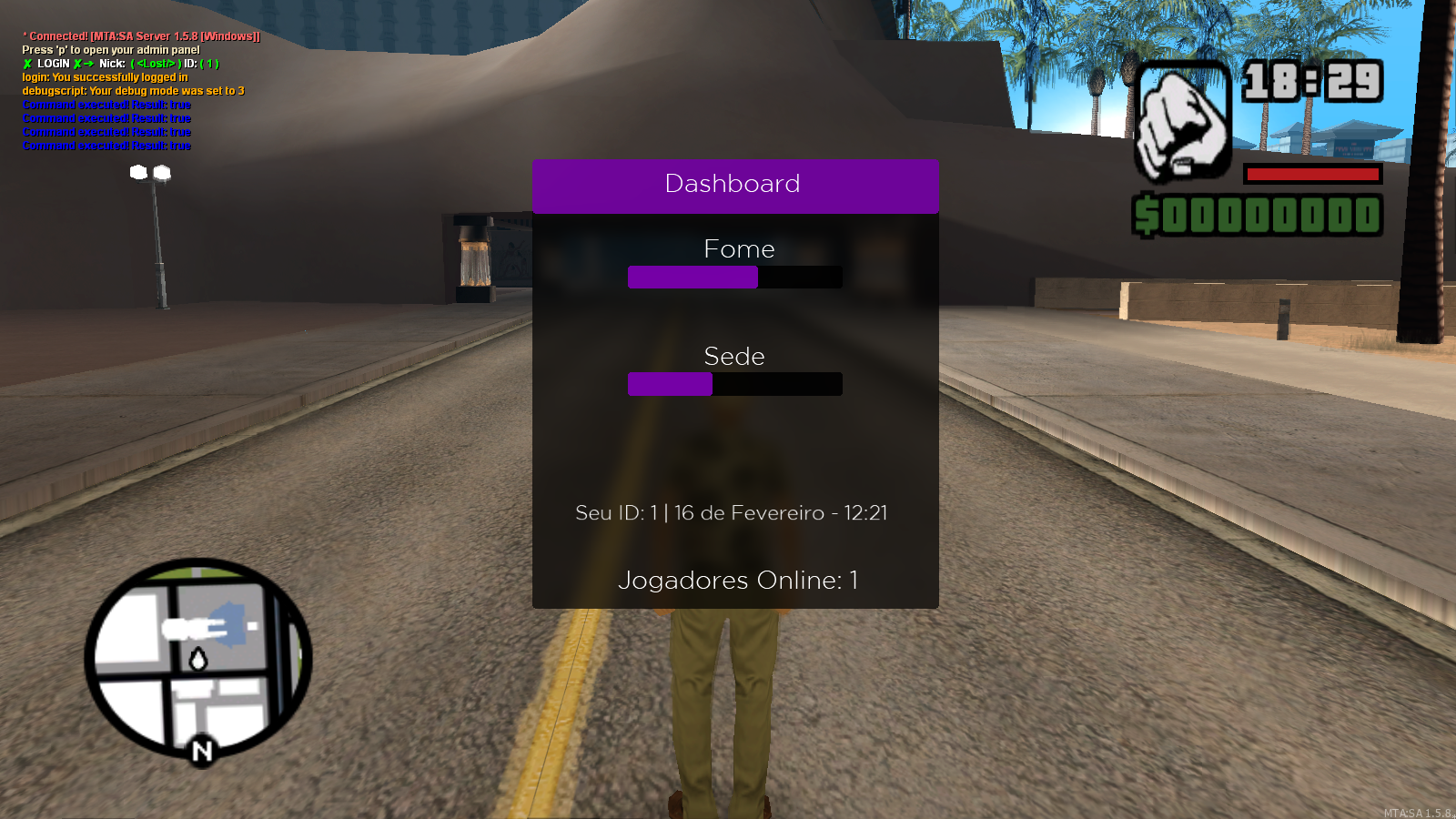 DashBoard RolePlay V2 - MTA Brasil