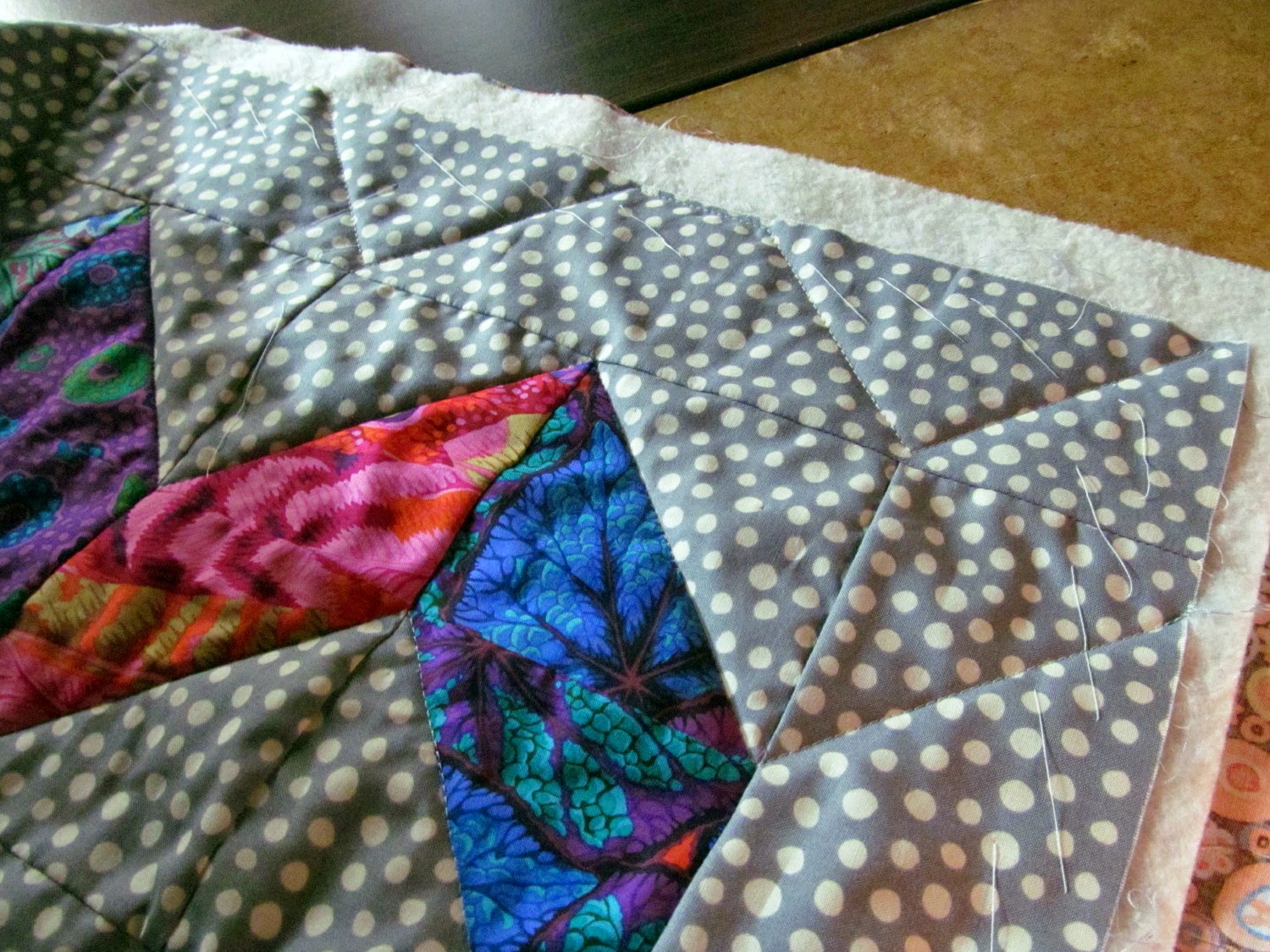Exuberant Color Binding fabrics, quilting.............