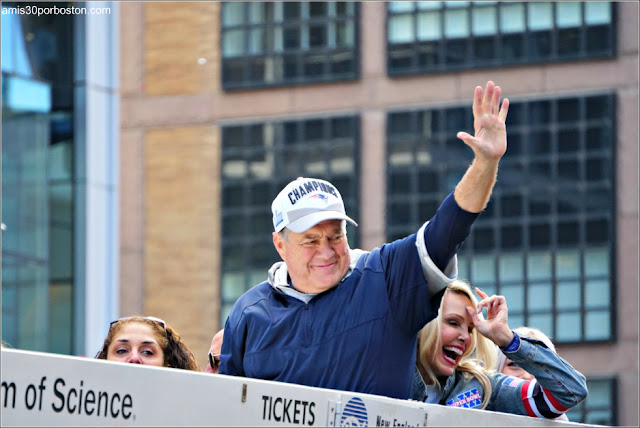 Bill Belichick en el Desfile de los Patriots por la Celebración de la Super Bowl LIII