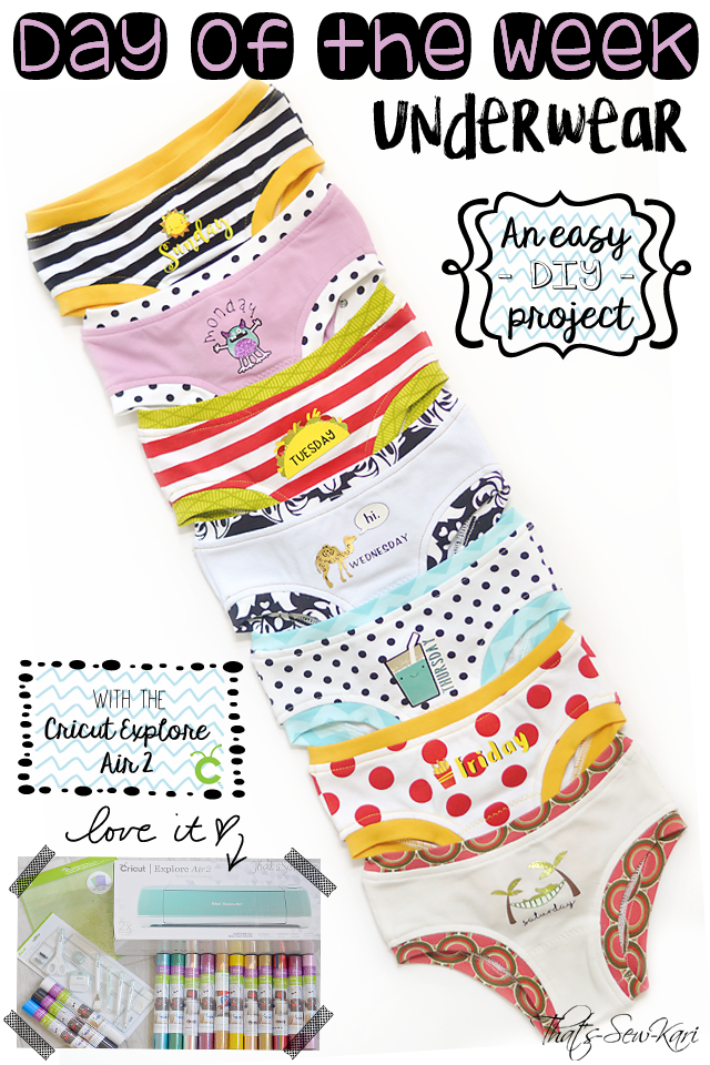 Blog Tour} DIY Day of the Week Underwear with Cricut Explore Air 2