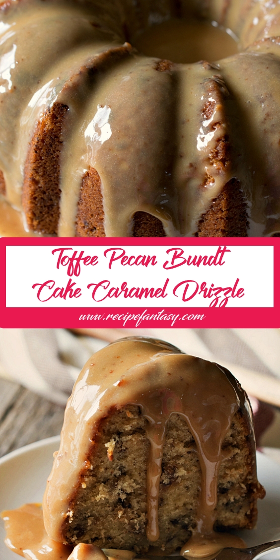 Toffee Pecan Bundt Cake with Caramel Drizzle Recipe Rainbow