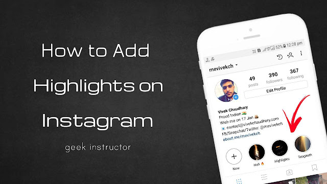 Add highlights on Instagram