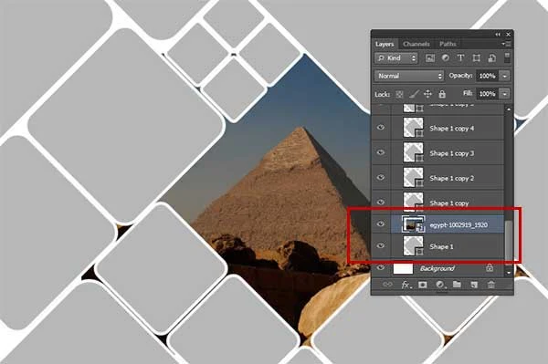 PhotoEffect: Make a Rounded Squares photo collage in Photoshop
