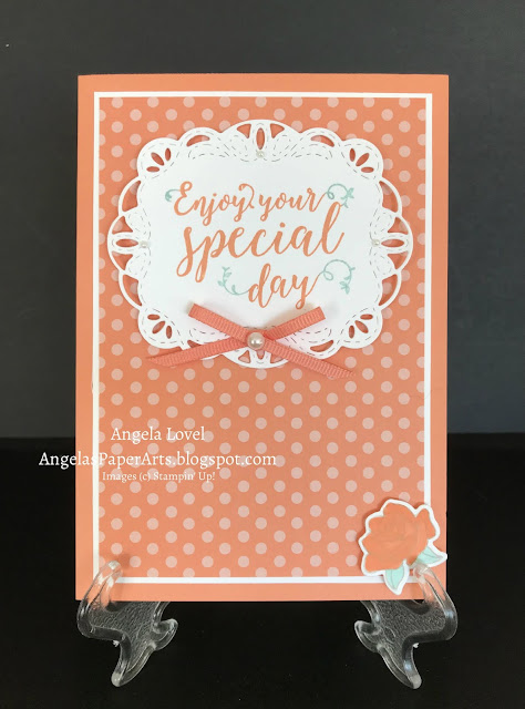 Stampin' Up! Stitched All Around card by Angela Lovel, Angela's PaperArts