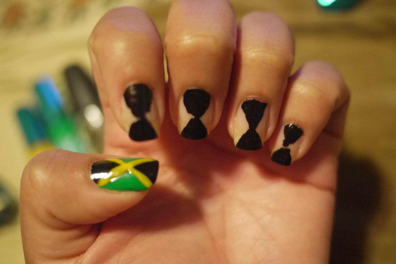 Jamaica flag nails