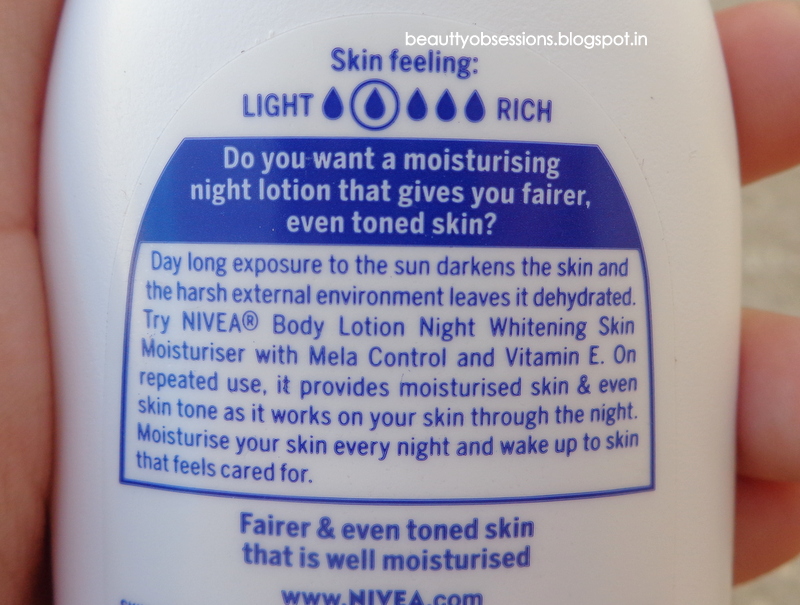 Nivea Body Lotion Night Whitening Skin Moisturiser with Vitamin E