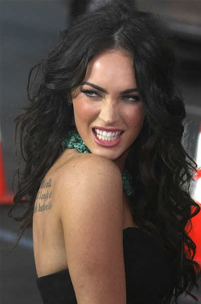 Funny Picture Megan Fox With Curly Wet Look Hairstyle