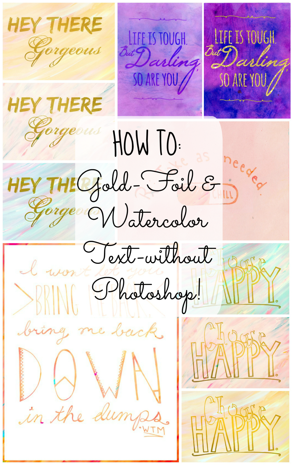 All Paths Lead to Wonderland How to GoldFoil and Watercolor Text Art Without