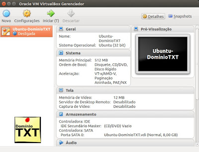 DominioTXT - Maquina Virtual VirtualBox