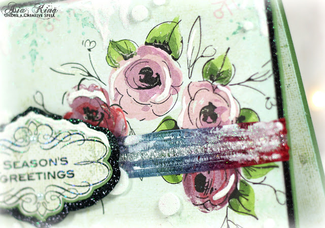 Vintage hand stamped flowers