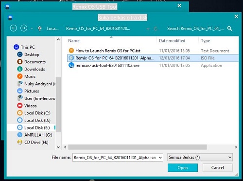 remix os installation tool exe