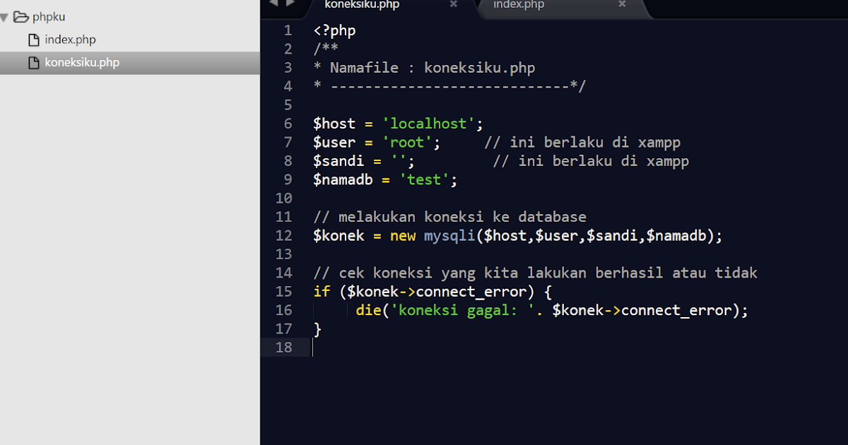 Membuat Koneksi ke Database Menggunakan PHP MySQLi - Muamar Notes