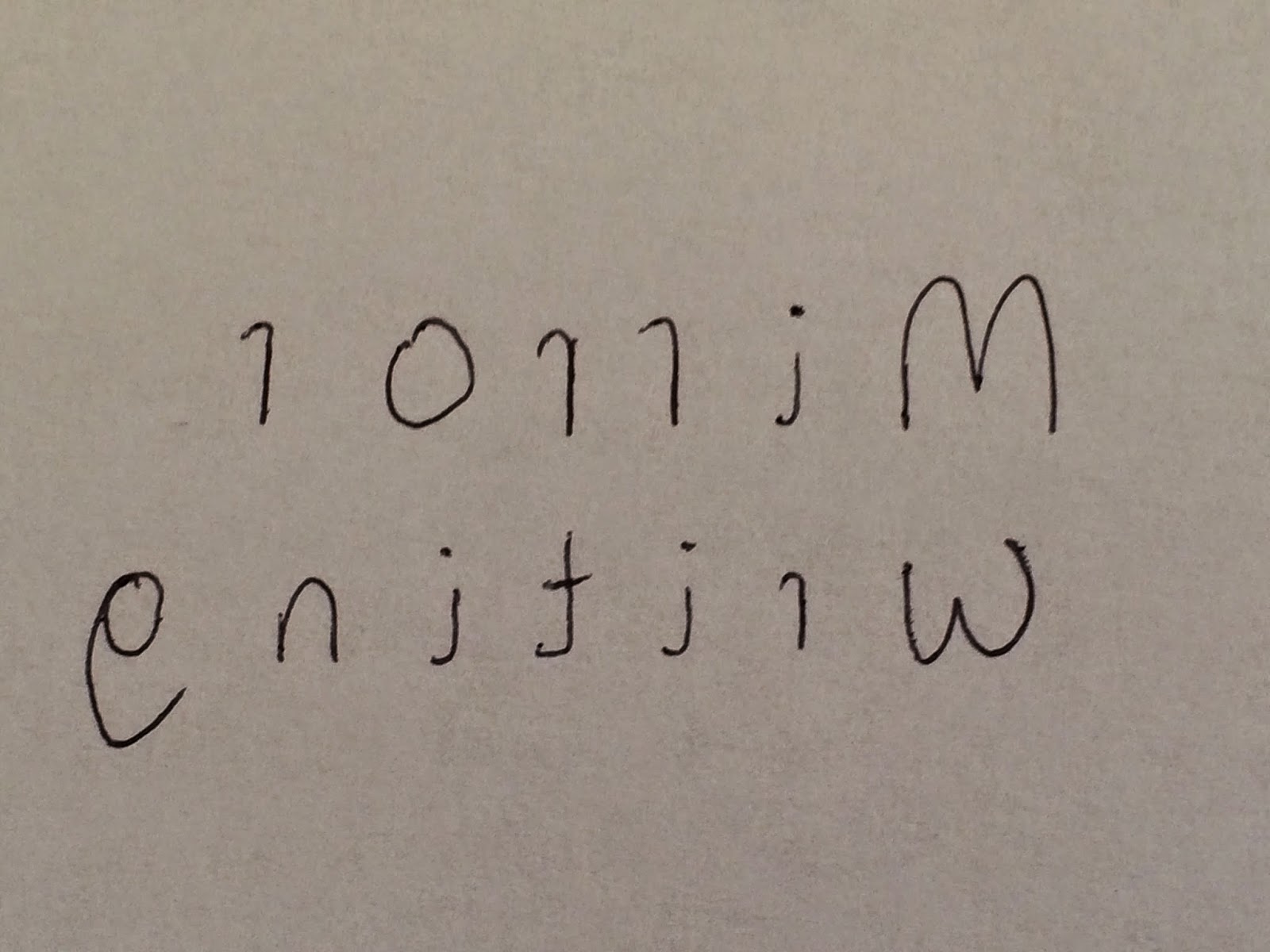 Growing up the unconventional way Mirror writing = dyslexia
