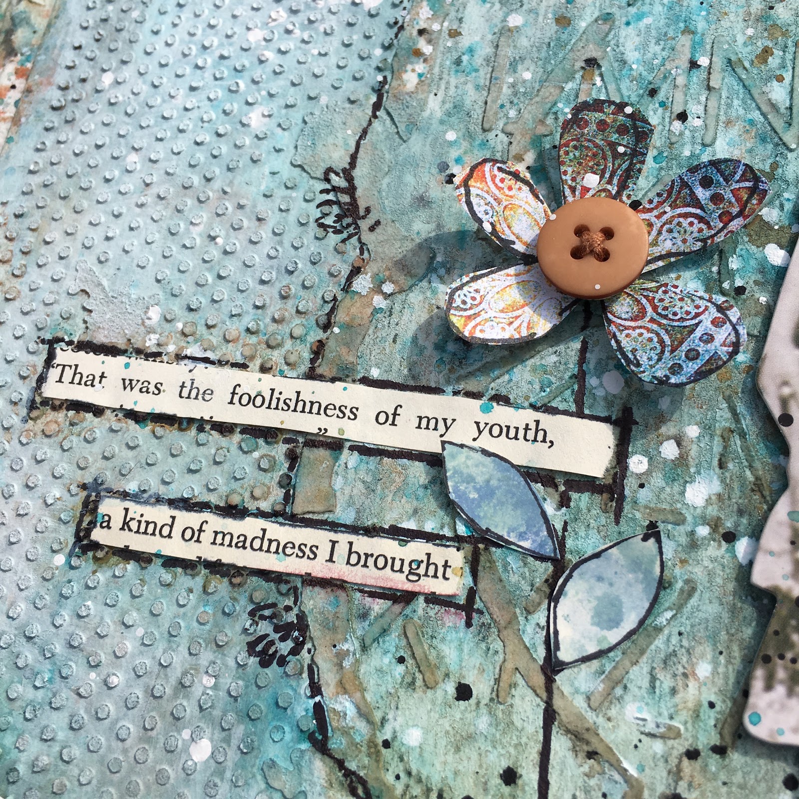 SewPaperPaint Upcycled Cardboard Mixed Media Collage